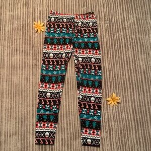 Festive Patterned Kids Leggings